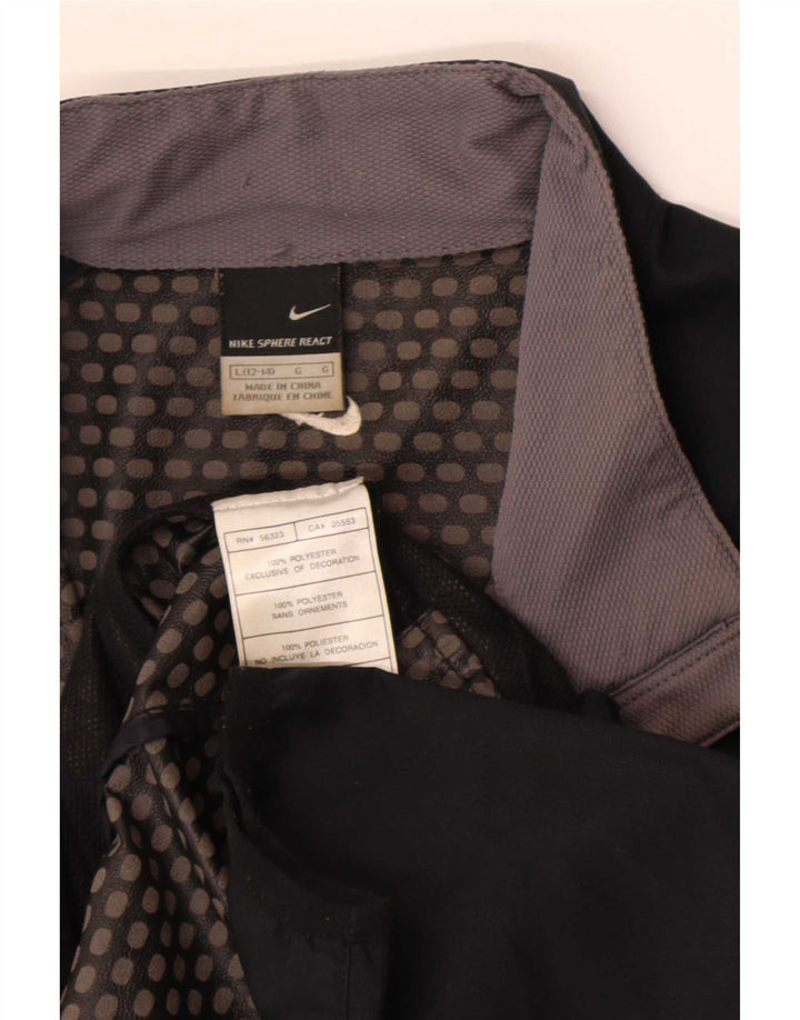 Nike Chaqueta de chándal para mujer US 12/14 Grande Negro Colorblock Poliéster