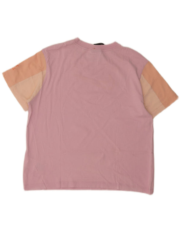 Nike Womens Loose Fit Graphic T-Shirt Top UK 10 Small Pink Colourblock