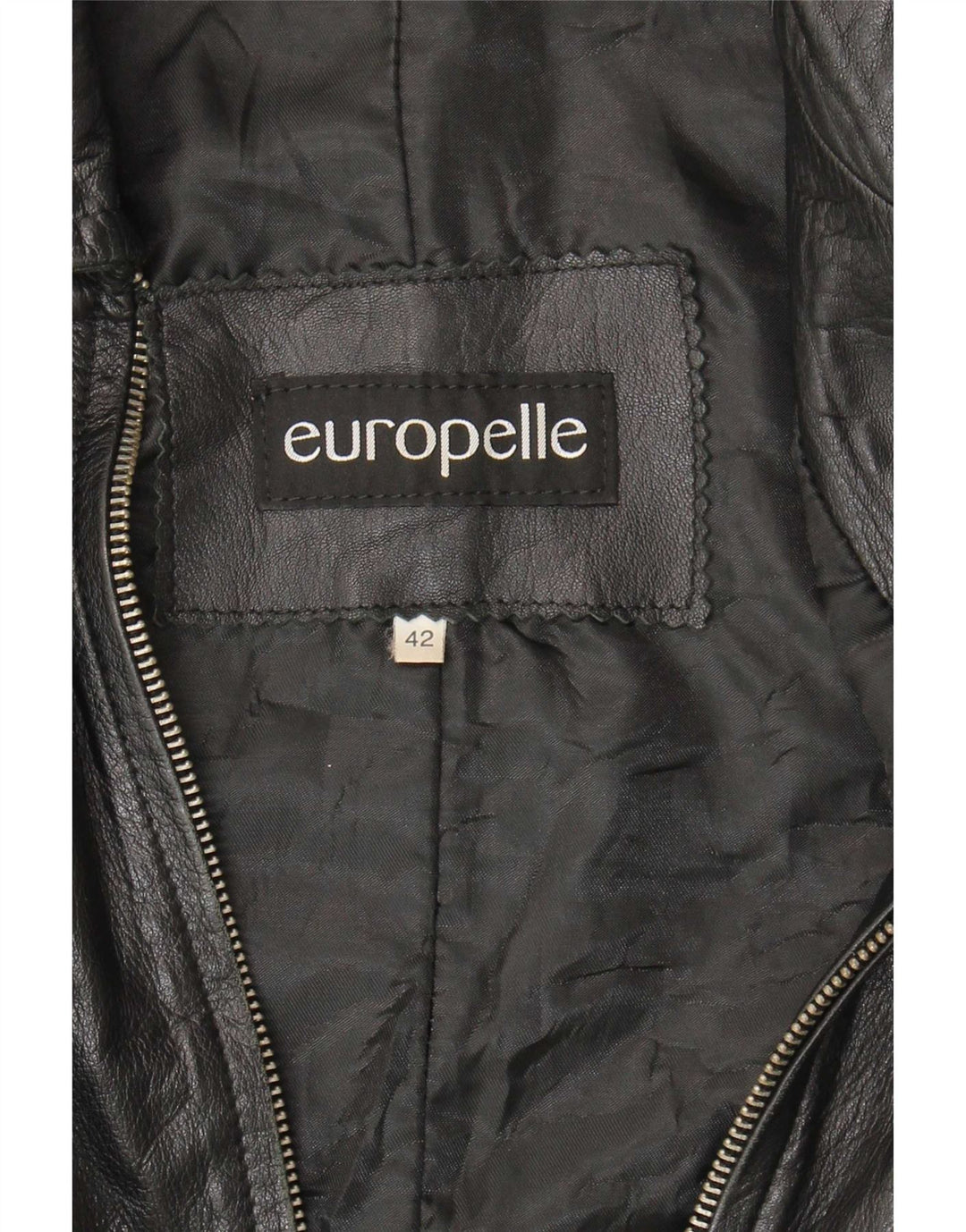 Chaqueta de cuero vintage para mujer IT 42 Medio Negro
