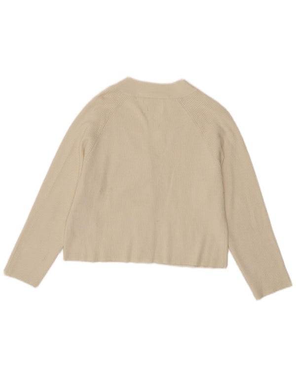 Zara Jersey Niña Crop Cardigan 11-12 Años Viscosa Beige