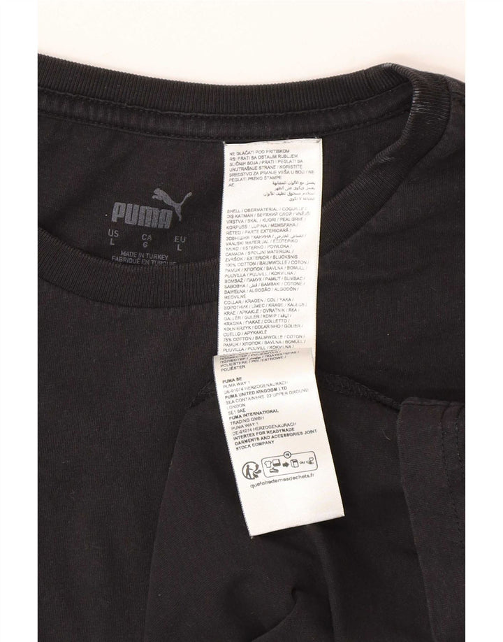 Puma - Camiseta para hombre, talla grande, algodón negro