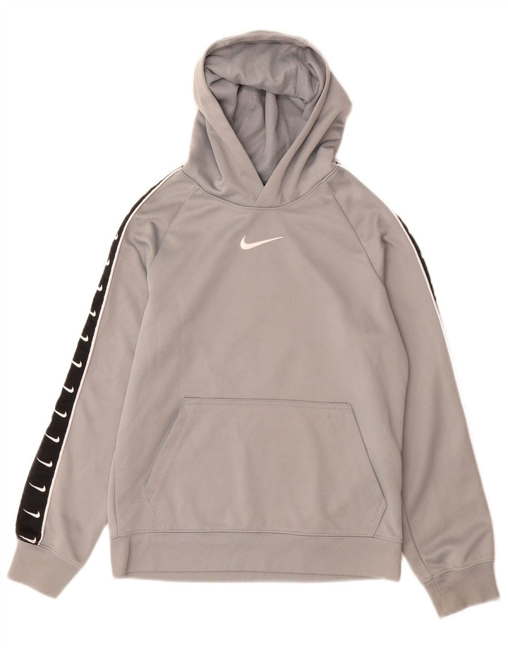 Nike - Sudadera con capucha para niños, 8-9 años, talla pequeña, color gris, poliéster