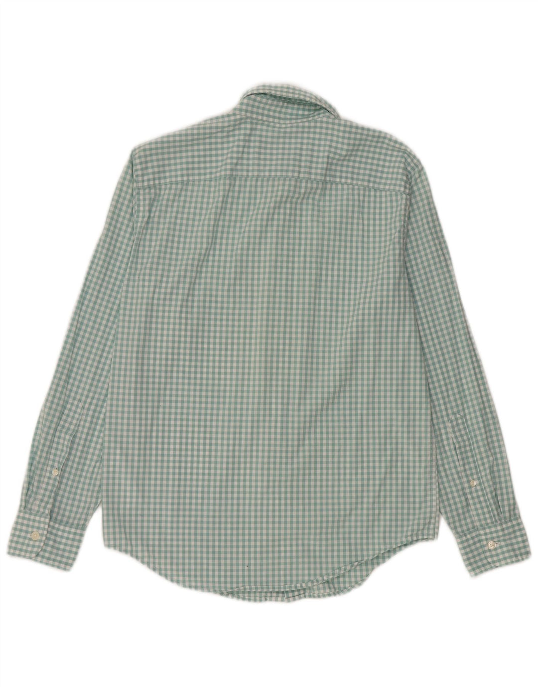 Abercrombie & Fitch Camisa para hombre pequeña de algodón a cuadros verde