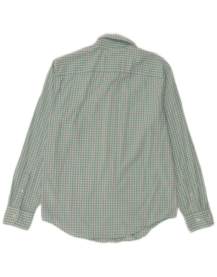 Abercrombie & Fitch Camisa para hombre pequeña de algodón a cuadros verde