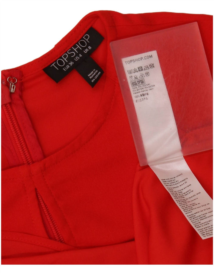 Topshop Vestido tubo para mujer UK 8 Small Poliéster rojo