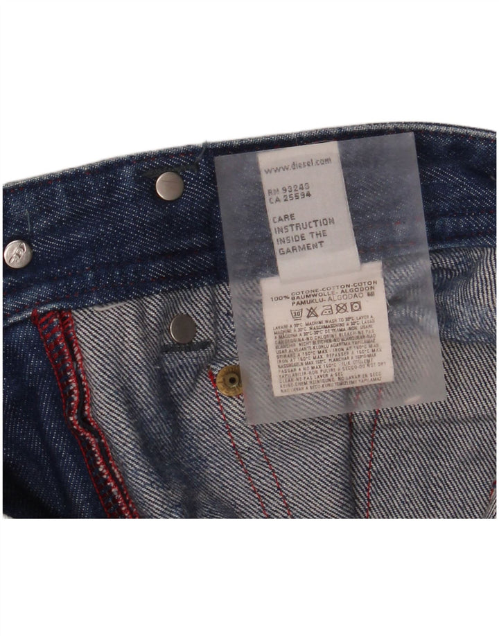 Diesel Mujer Vaqueros Rectos Desgastados W30 L32 Algodón Azul