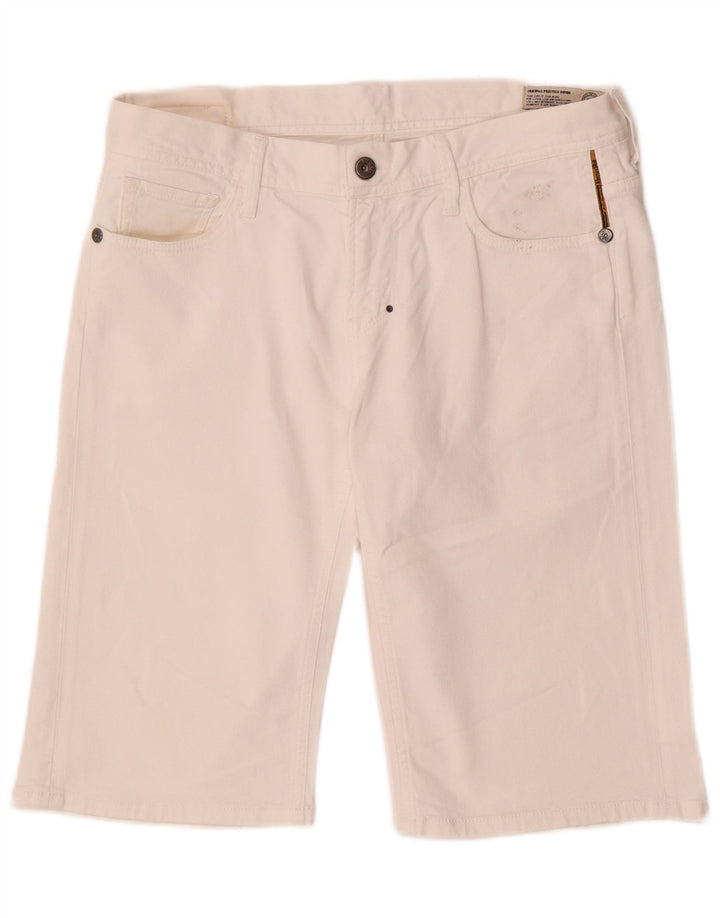 Meltin' Pot Pantalones cortos de mezclilla para hombre W34 Algodón blanco grande