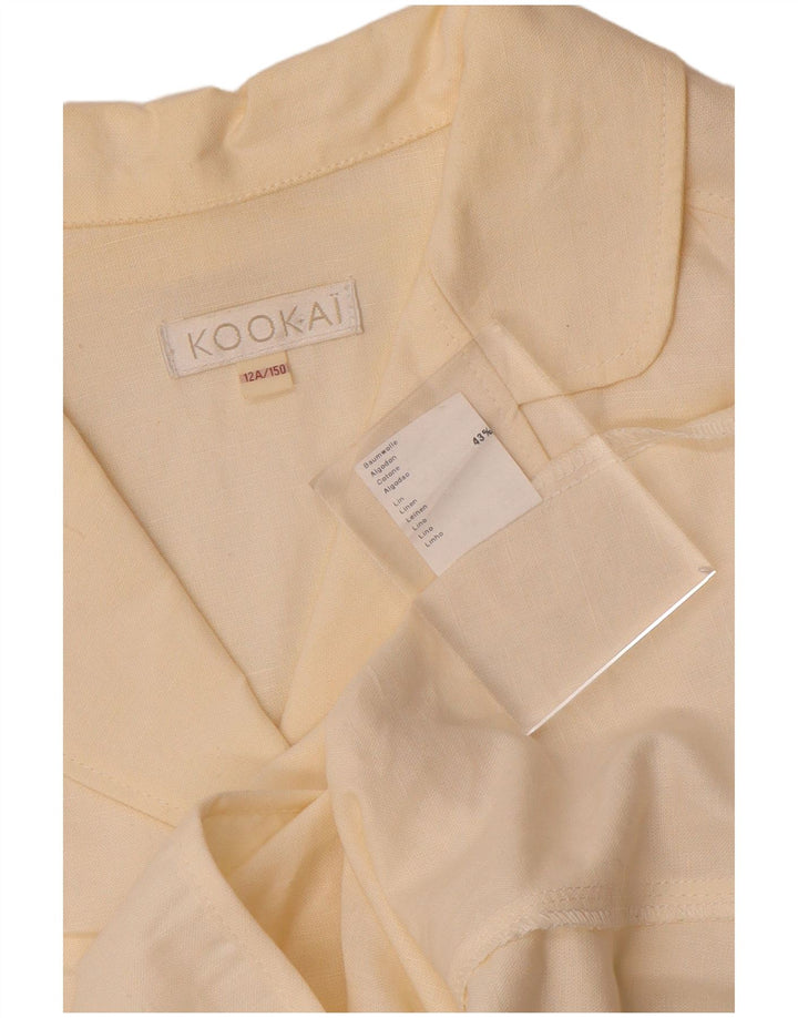 Kookai Chaqueta Blazer de 3 Botones para Niñas 11-12 Años Lino Blanco Roto