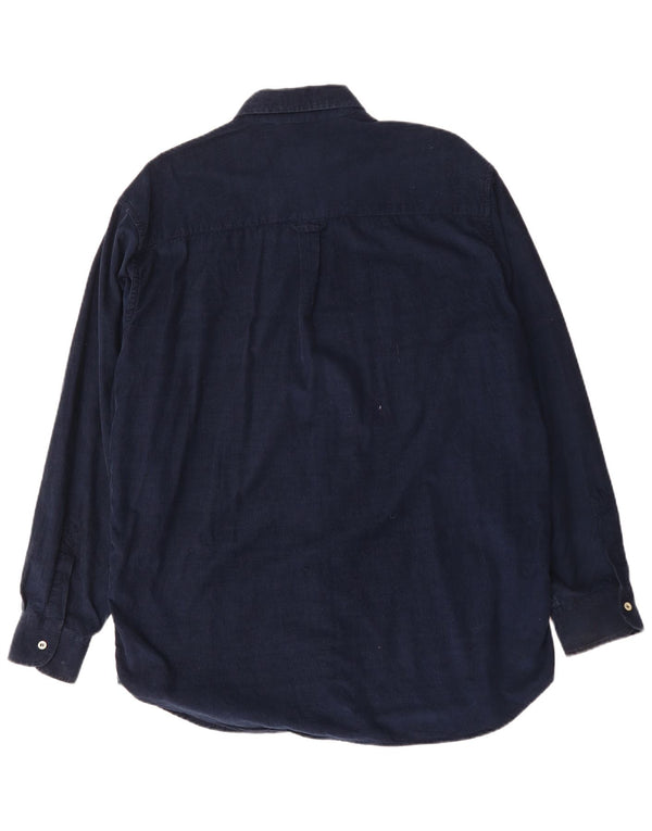 CARRERA Camisa De Pana Para Hombre Talla 41/42 Grande Azul Marino Algodón