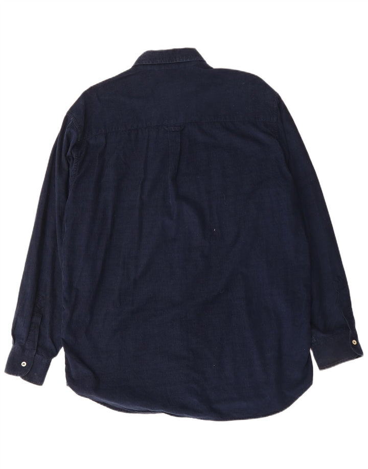 CARRERA Camisa De Pana Para Hombre Talla 41/42 Grande Azul Marino Algodón