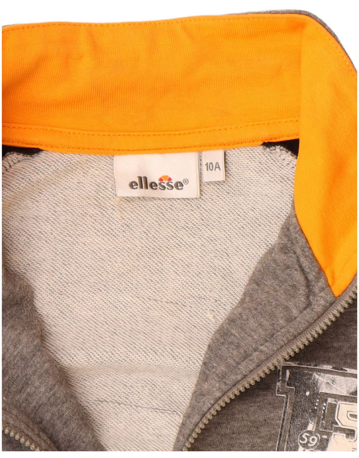 Ellesse Chaqueta de chándal con gráfico para niños 9-10 años Bloque de color gris
