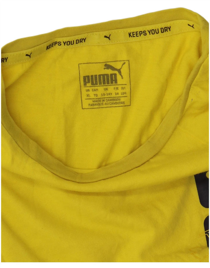 PUMA Camiseta gráfica para niño 13-14 años Amarillo