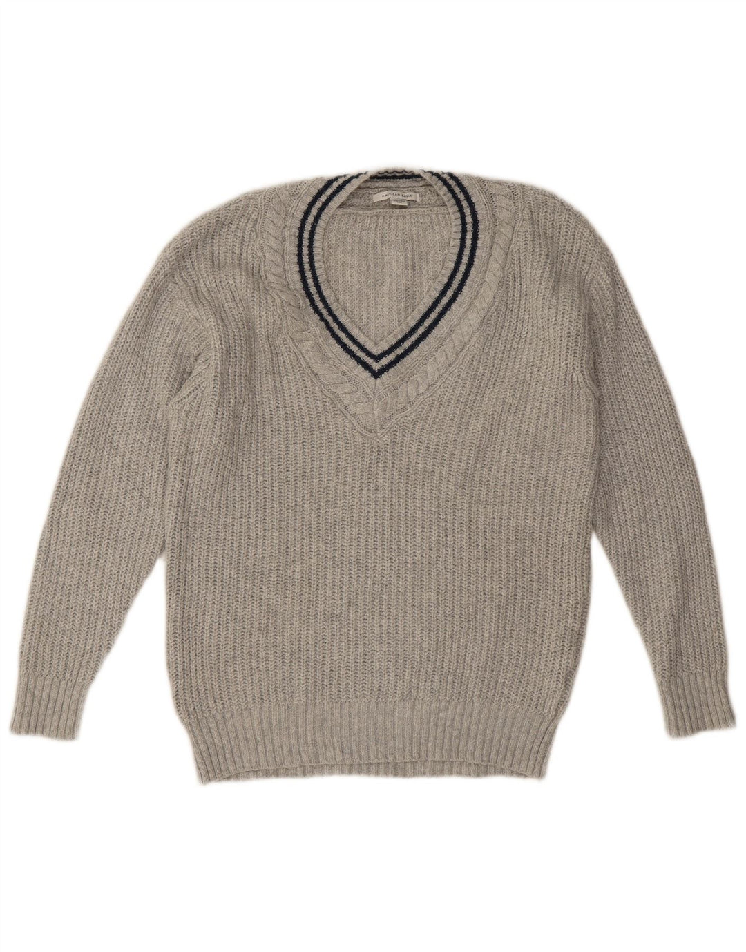 American Eagle - Jersey con cuello en V para hombre, talla pequeña, algodón gris