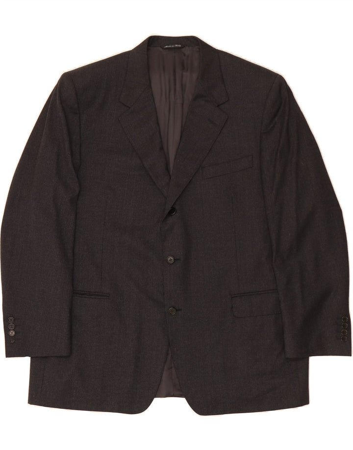 CANALI Mens 3 Button Blazer Jacket Size 58 2XL Grey Wool Vintage Canali and Second-Hand Canali from Messina Hembry 