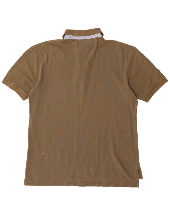 TOMMY HILFIGER Polo para hombre Large Khaki Cotton
