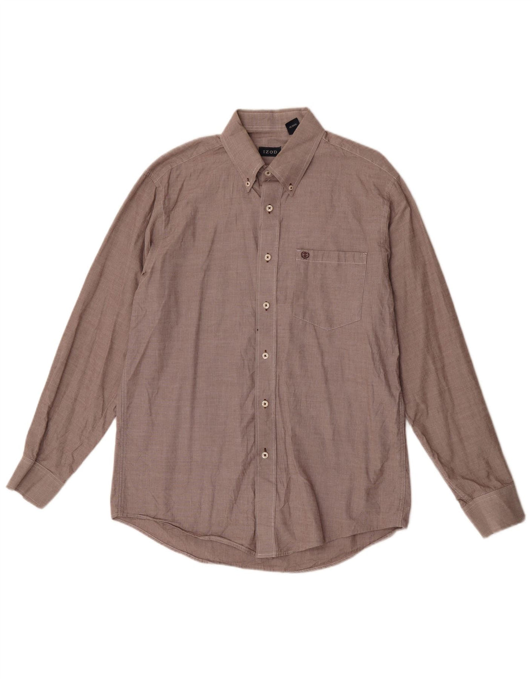 Camisa Izod Hombre Algodón Marrón Medio