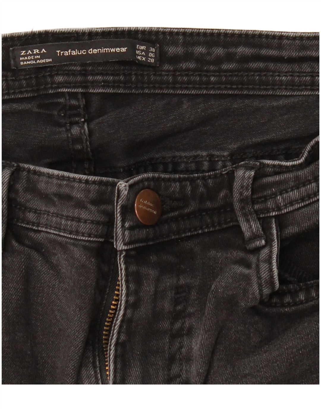 ZARA Vaqueros Acampanados Mujer EU 38 Small W28 L29 Negro