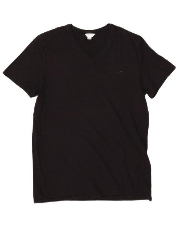 Calvin Klein - Camiseta ajustada para hombre, talla grande, algodón negro