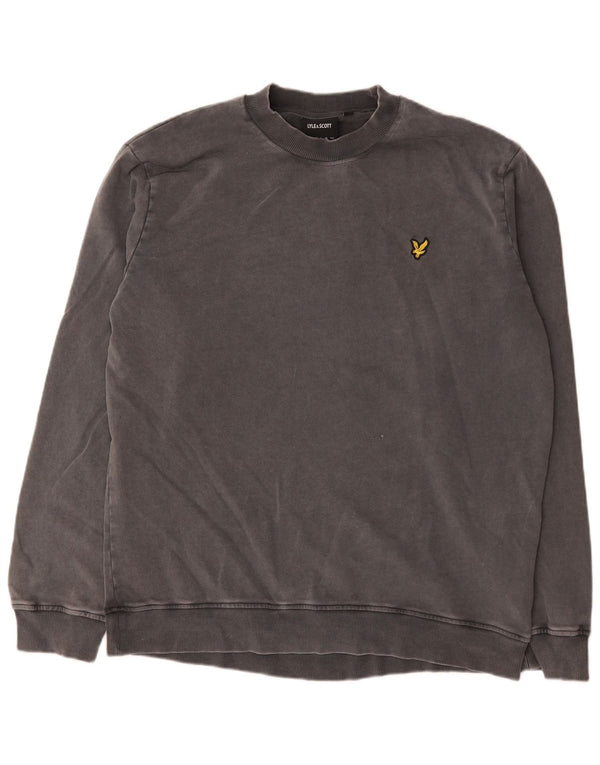 Lyle & Scott Hombre Sudadera Jumper Grande Gris Algodón