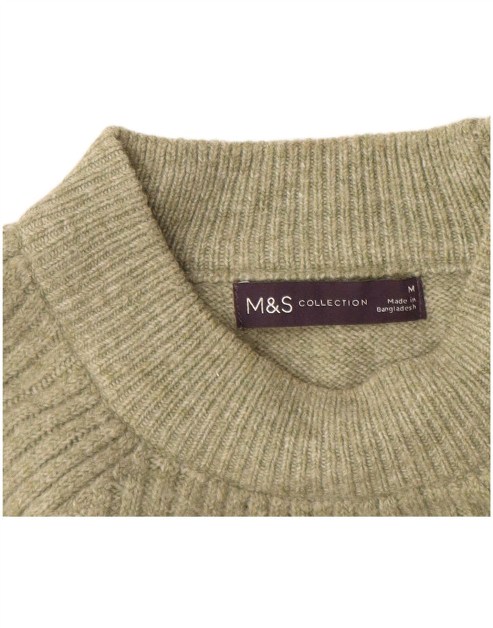 Marks & Spencer Suéter tipo jersey con cuello redondo para mujer UK 40 Acrílico verde medio