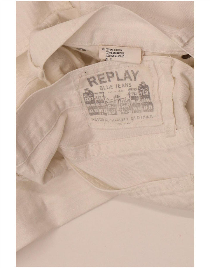 Replay Vaqueros rectos para hombre W32 L31 Algodón blanco