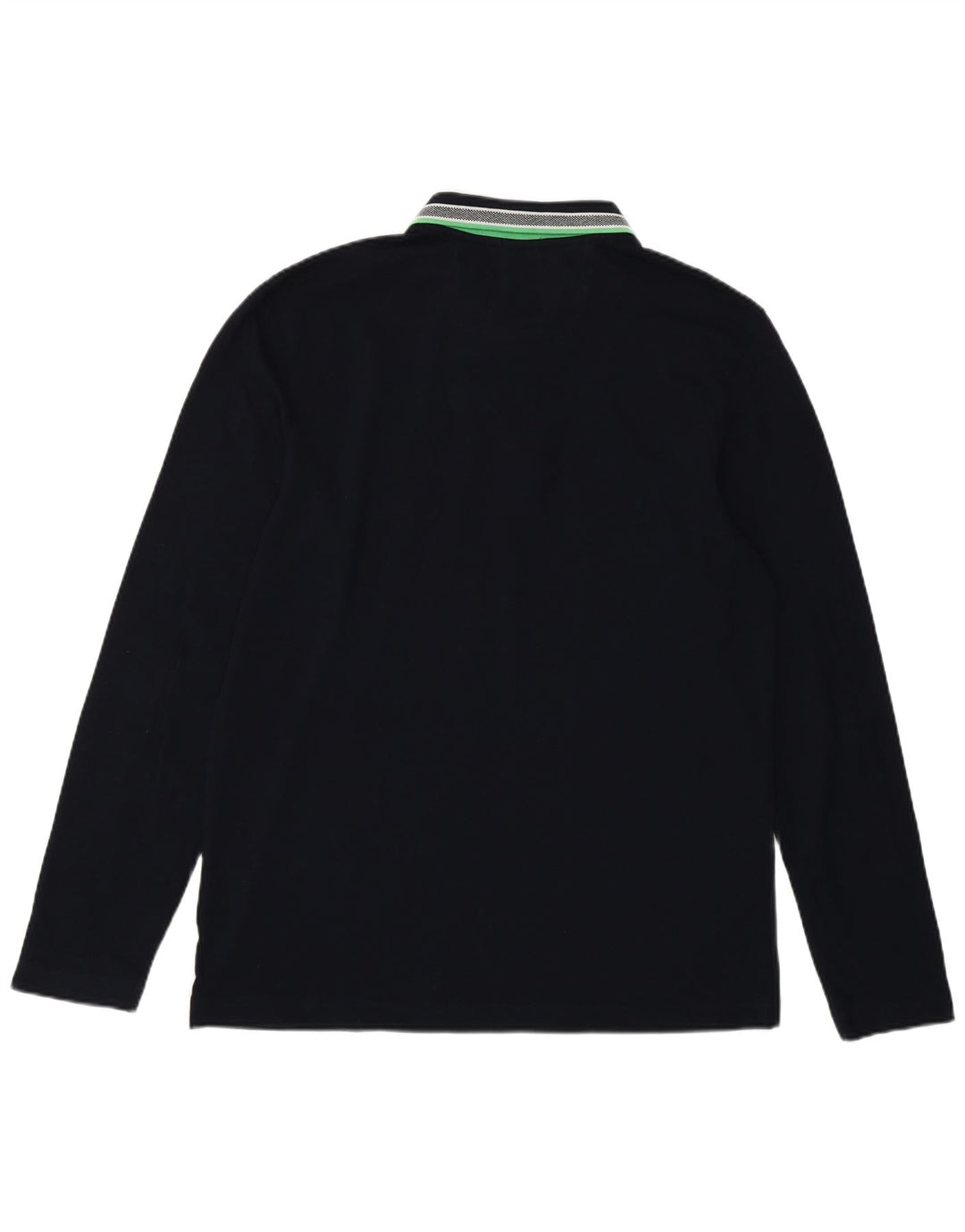 Hugo Boss Polo de manga larga para hombre, ajuste regular, talla grande, algodón azul marino