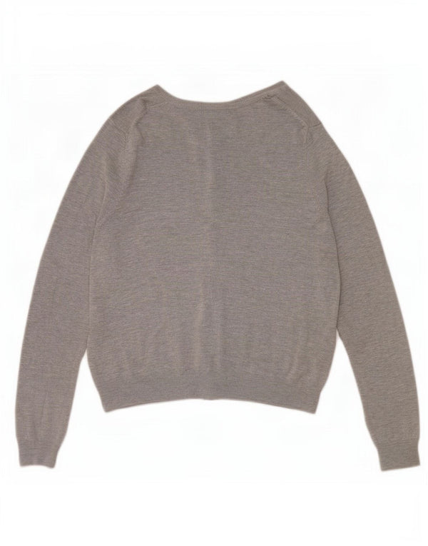Marks & Spencer Suéter tipo cárdigan para mujer UK 44 Viscosa moteada gris grande