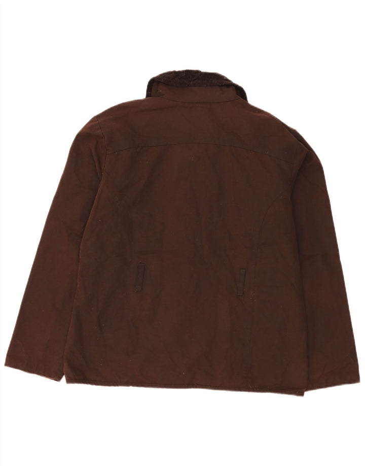 Vintage mujer chaqueta de algodón encerado Reino Unido 14 marrón medio