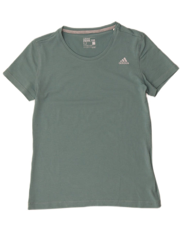 Adidas Mujer Climalite Camiseta Top UK 12/14 Algodón Verde Medio