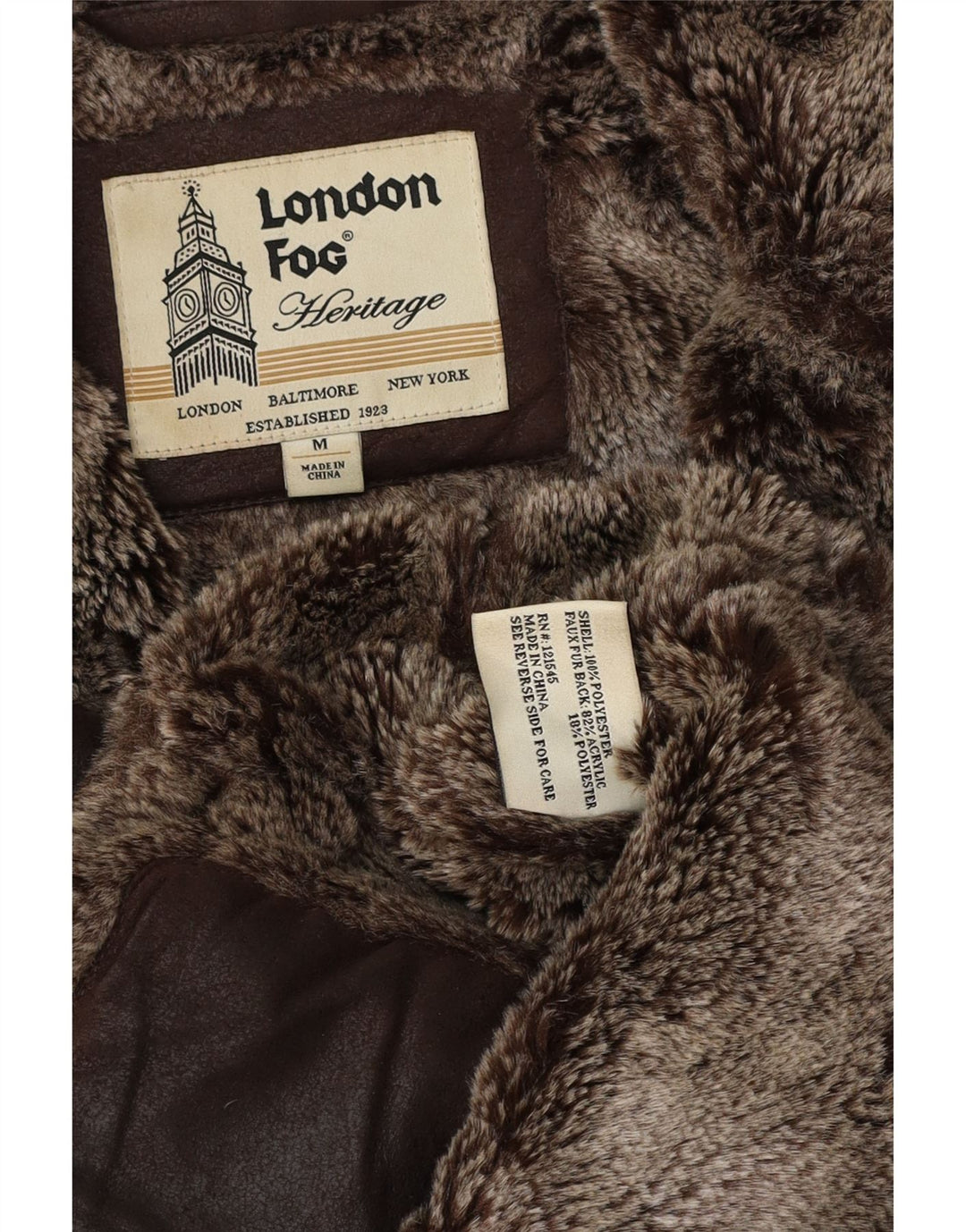 London Fog Chaqueta Sherpa Heritage para hombre Reino Unido 38 Acrílico marrón medio
