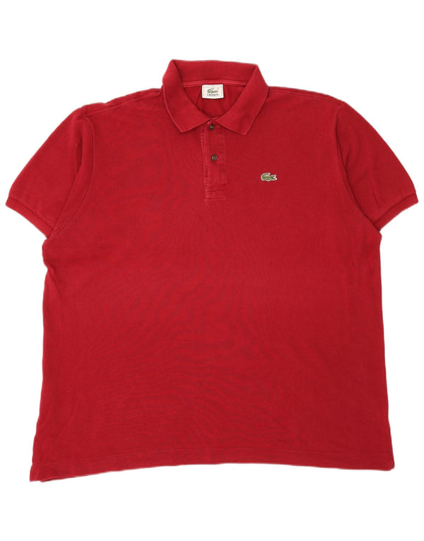 LACOSTE Polo para hombre Talla 7 2XL Algodón burdeos
