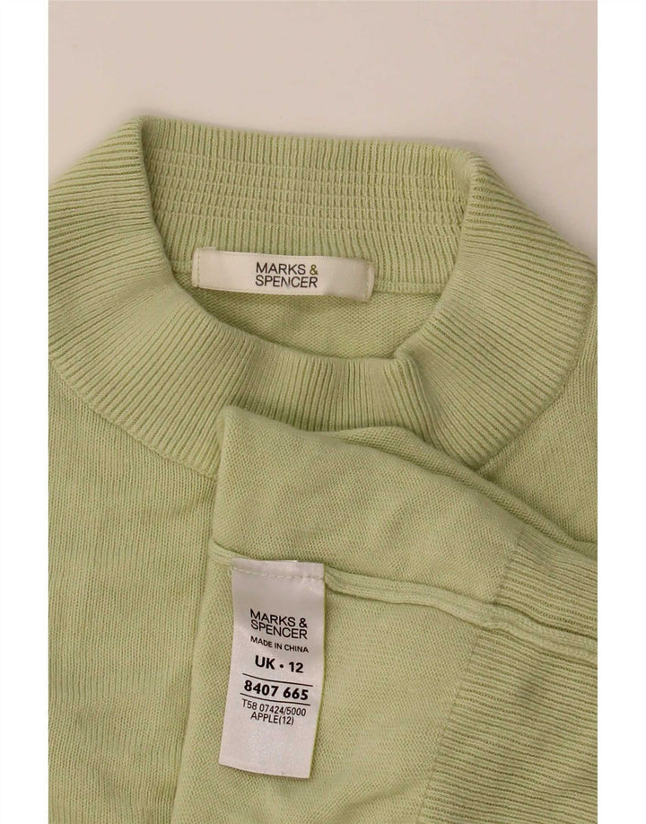 Marks & Spencer - Jersey corto con cuello de tortuga para mujer, talla 40, color verde medio