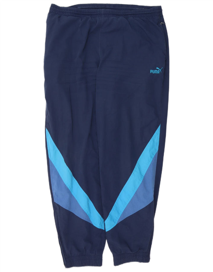 PUMA Pantalones de chándal para hombre Joggers Large Azul marino Colorblock