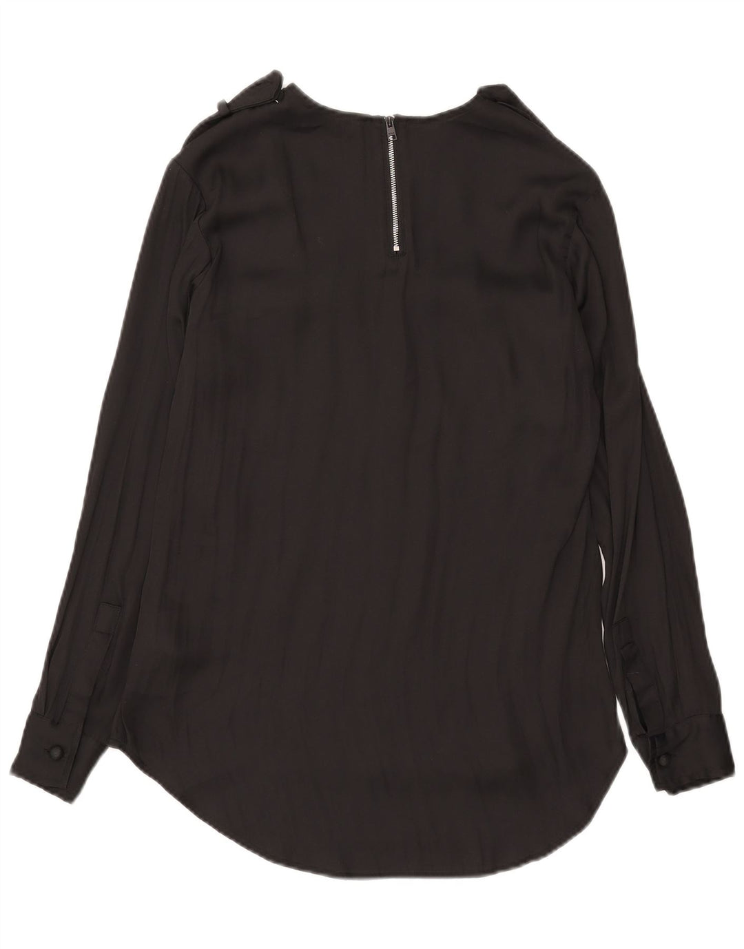 Replay Blusa extragrande de manga larga para mujer UK 2 2XS Poliéster negro