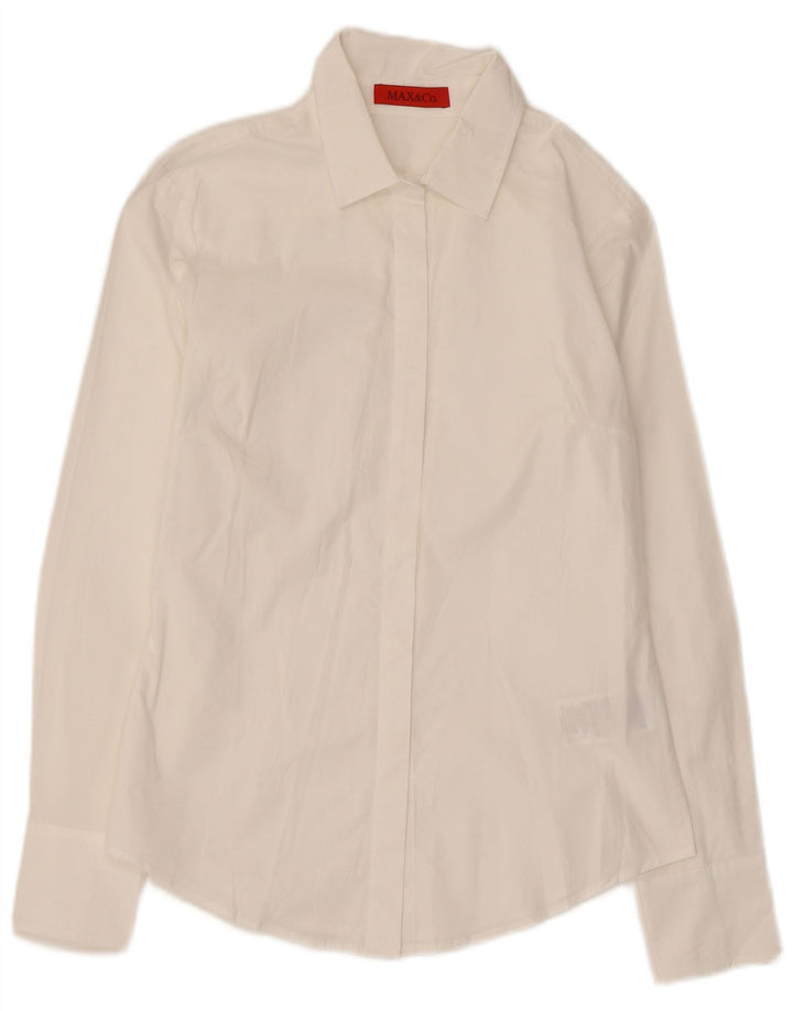 Max & Co. Camisa para mujer UK 4 XS Algodón blanco