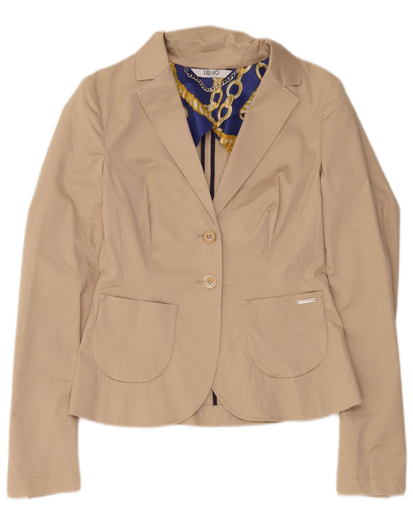 Chaqueta tipo blazer de 2 botones para mujer Liu Jo IT 42 Algodón beige medio
