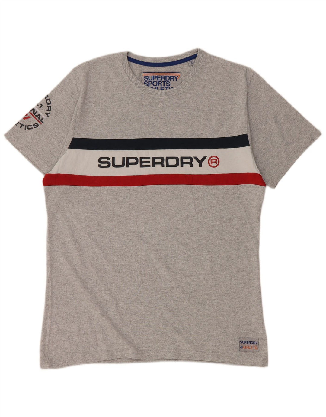 SUPERDRY Camiseta gráfica para mujer Top 2XL Gris Colorblock