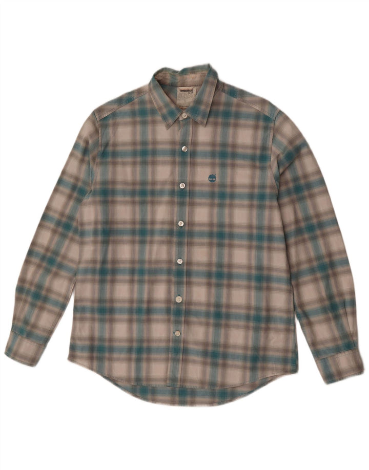Camisa Timberland Hombre Algodón A Cuadros Azul Medio