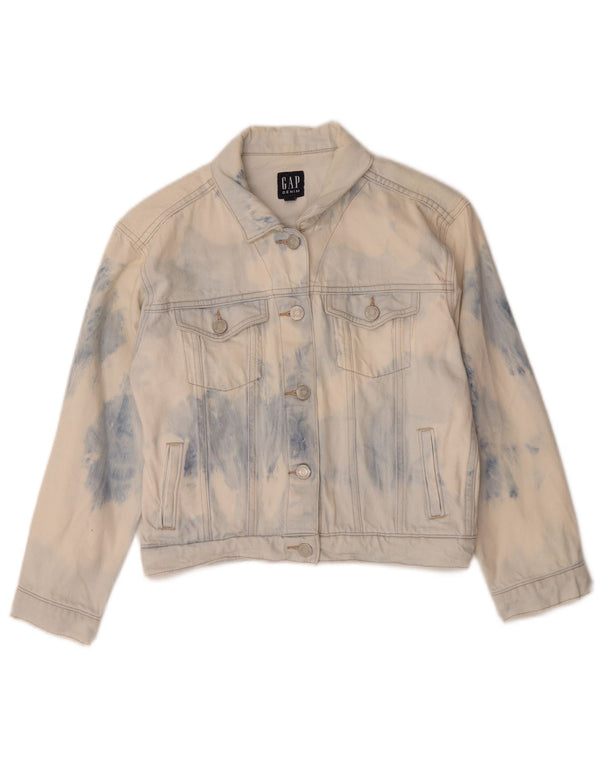 Gap Chaqueta vaquera corta para mujer UK 6 XS Algodón teñido anudado azul