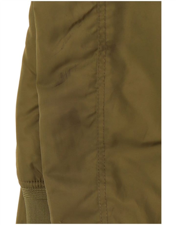 ZARA Chaqueta de aviador de vuelo con gráfico de aventura para hombre UK 40 Large Nylon verde