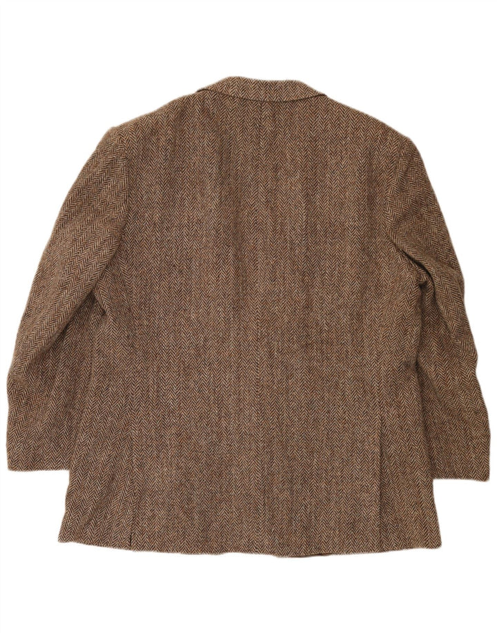 Harris Tweed Chaqueta tipo blazer de 2 botones para hombre Reino Unido 40 Lana de espiga marrón grande