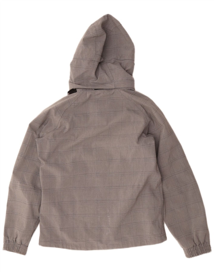F.LLI Campagnolo Chaqueta impermeable con capucha para mujer UK 44 Medium Grey Check
