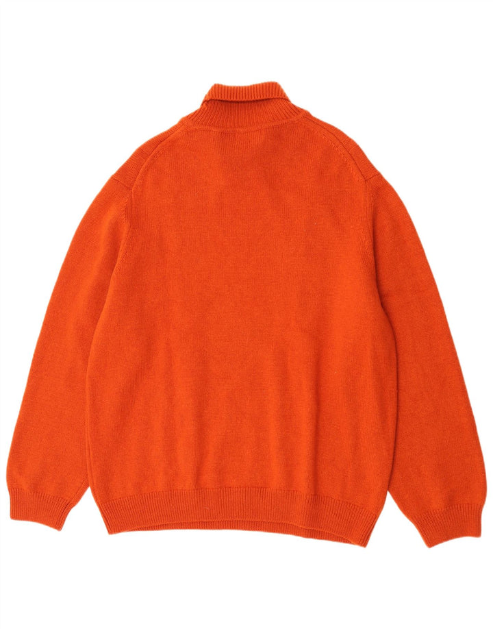 C&A Jersey con cuello vuelto para hombre, talla 2XL, lana naranja