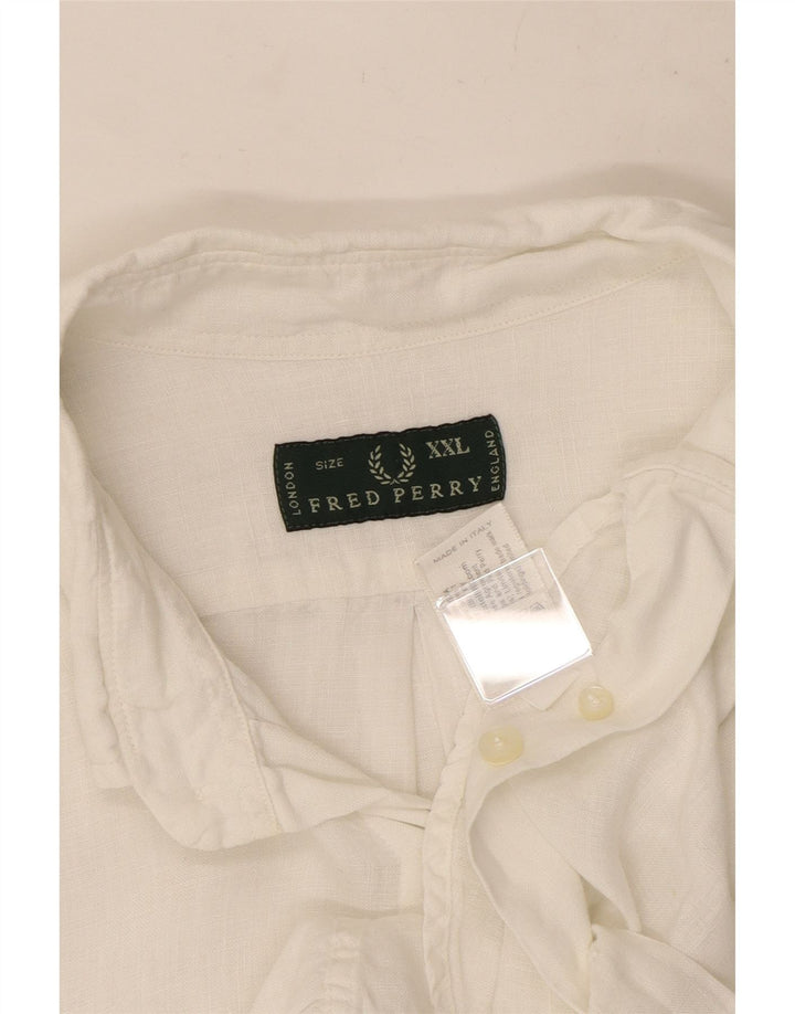 Camisa Fred Perry Hombre 2XL Lino Blanco