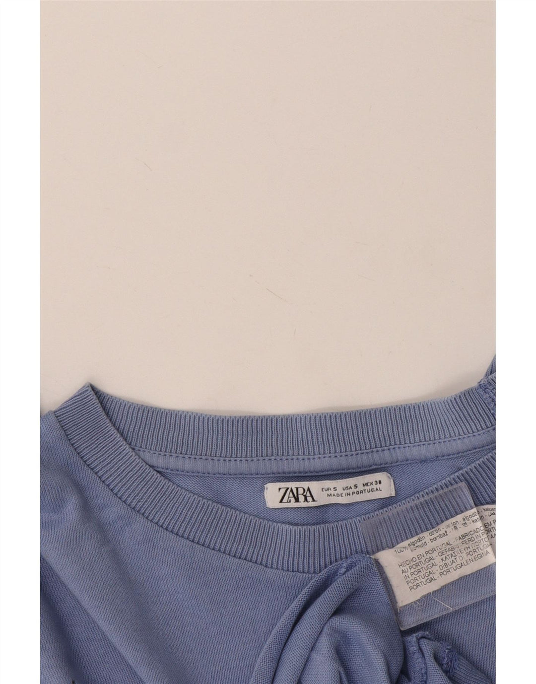 Zara Hombre Camiseta Top Small Azul Algodón