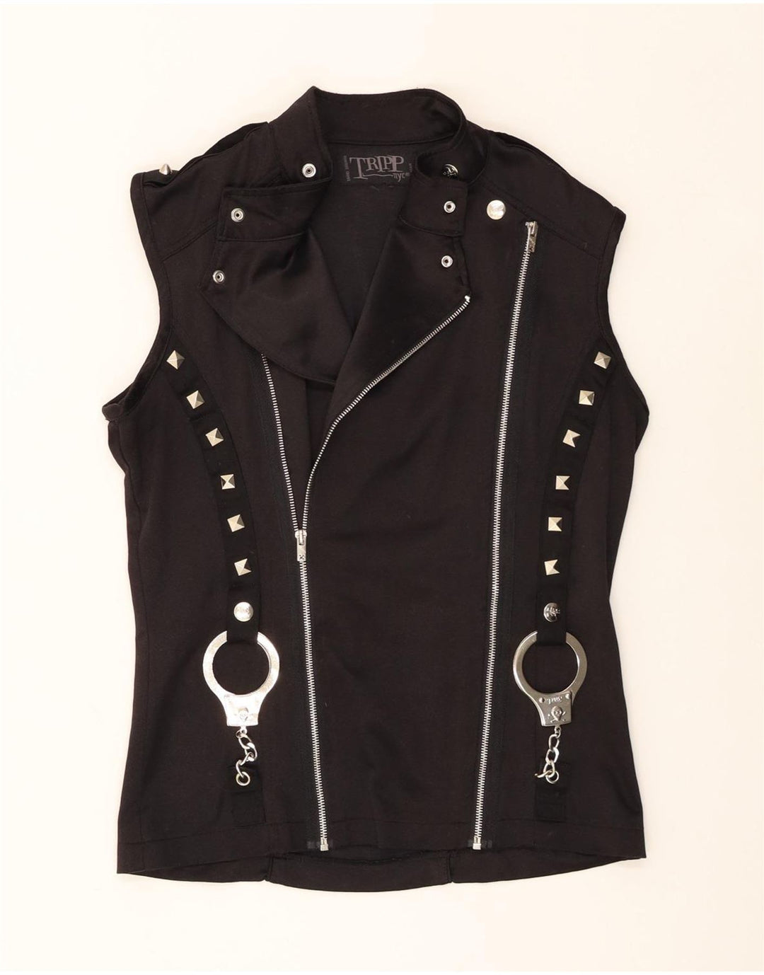 Tripp NYC Chaleco Biker para Hombre Pequeño Negro