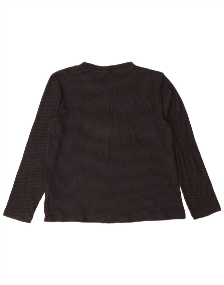 Zara Mujer Top Manga Larga ES 40 XL Negro Poliéster