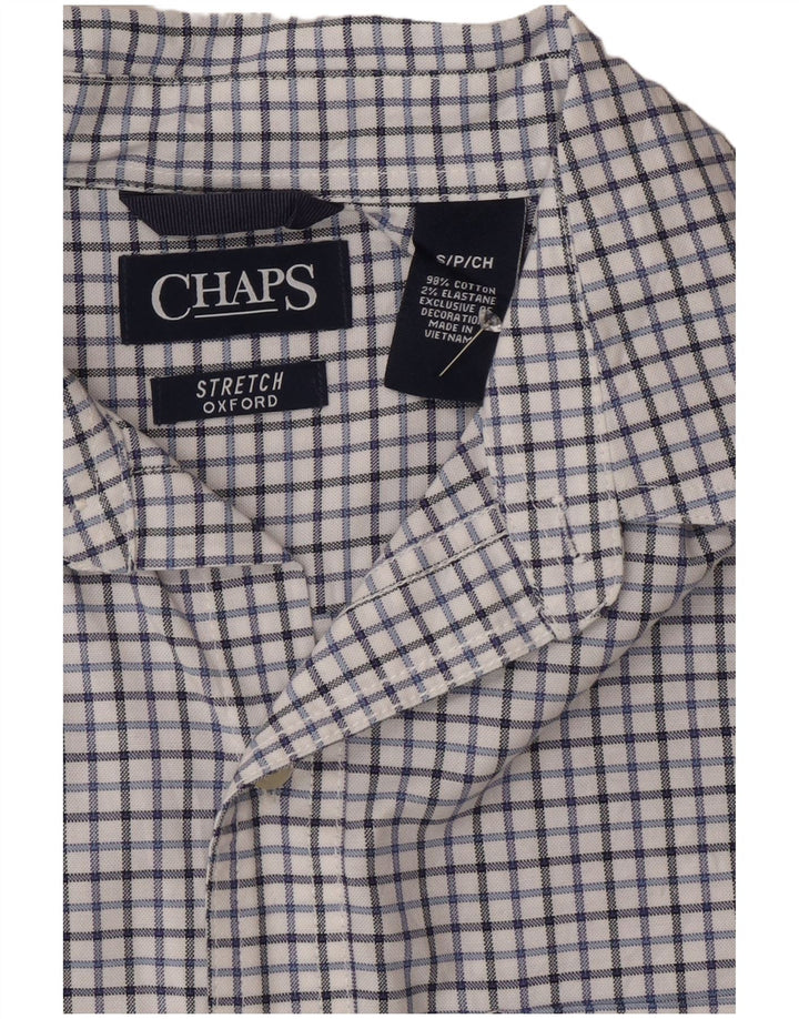 Chaps Camisa Oxford para hombre de algodón a cuadros blancos pequeños