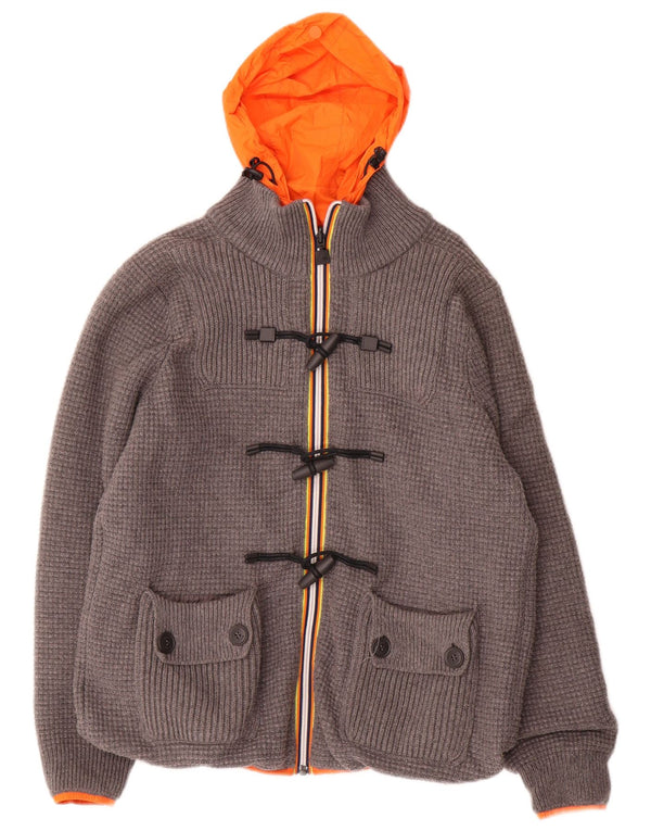 K-WAY Chaqueta reversible con capucha para hombre UK 36 Small Grey Polyamide