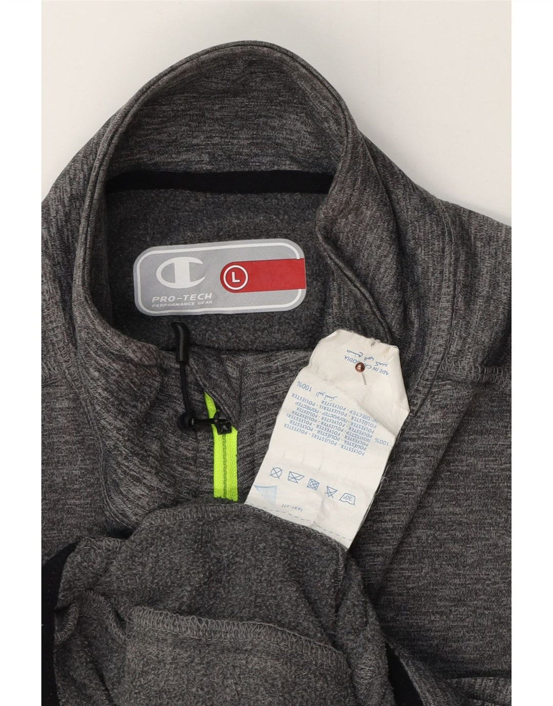 Champion Chaqueta de chándal para hombre, poliéster moteado gris grande